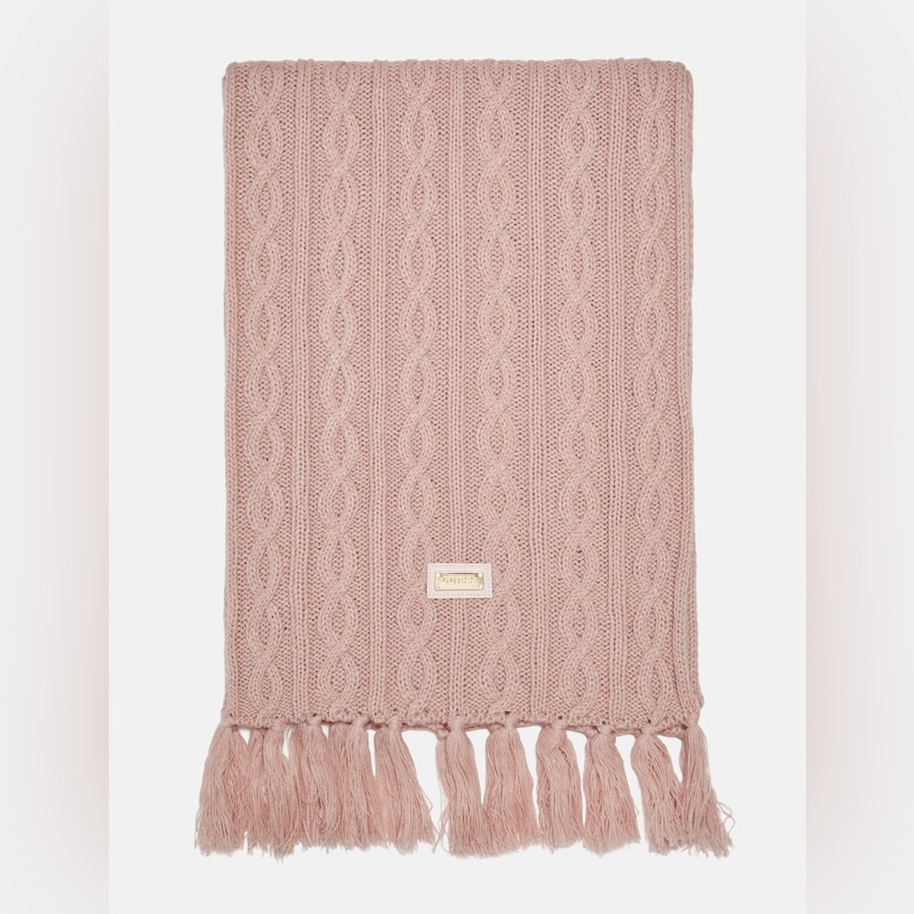 Guess Factory Cable-Knit Scarf in Rose